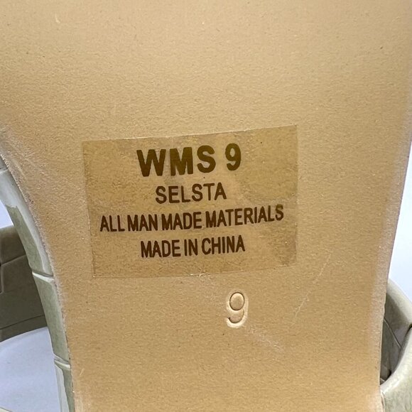 DV Dolce Vita Size 9 Selsta Sage Green Croc Heeled Mules Heels‎ Sandals Shoes - Picture 12 of 13